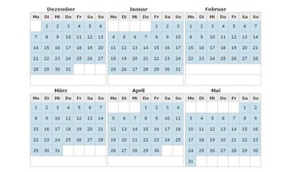 Buchungskalender Ferienwohnung Meerhauch, Timmendorfer Strand